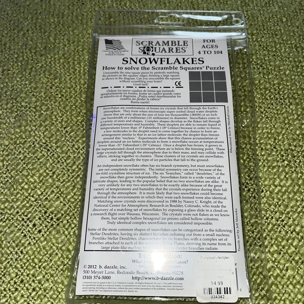 Scramble‎ Squares Snowflakes Puzzle